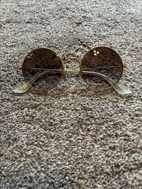Ray-Ban Gold Frame Sunglasses with Brown Lenses Ja Jo RB3592